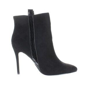 Charles David Women's Black Suede Leather Ankle Bootie Stiletto Boots Heels, 8